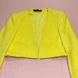 Zara yellow cropped blazer